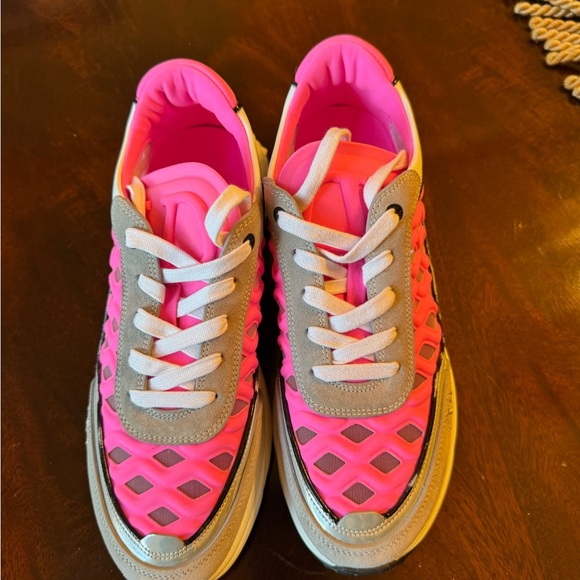 Vibrant Pink and Gray Sneakers - Picture 1 of 6